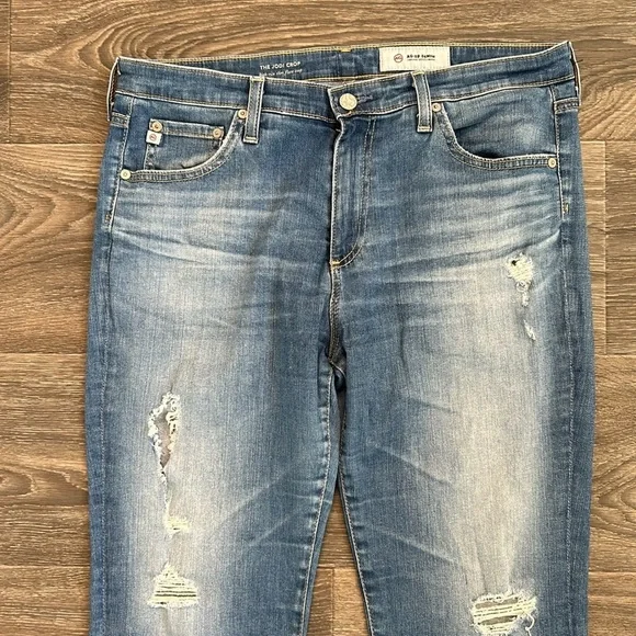 AG Adriano Goldschmied Jodi Crop 31 High Rise Jeans Flare Kick Fit Distressed - Picture 3 of 11